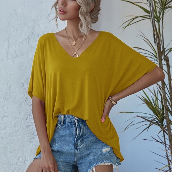 022 Cozy Black Batwing Sleeve Oversized Casual Top - Picture 4 of 12